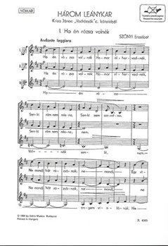 Harom leanykar (Three Female Choruses) Kriza Janos: Vadrozsak c. kotetebol
