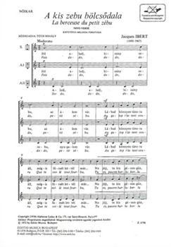 La berceuse du petit zebu (A kis zebu bolcsodala) for female voices