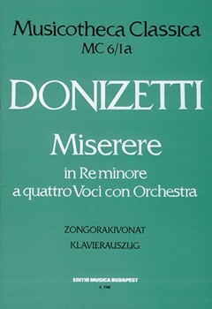 Miserere in re minore Vol.MC 6/1 a quttro voci con orchestra