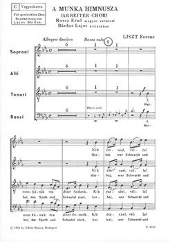 Arbeiterchor (Workers' Chorus) in the transcription of Bardos L. for mixed voices
