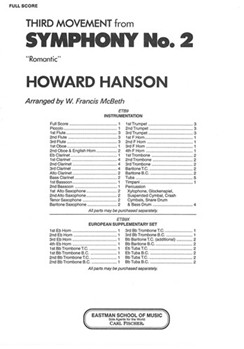 Symphony #2 (Romantic) 3rd Mvt by Hanson Howard - McBeth W F - for Full Score