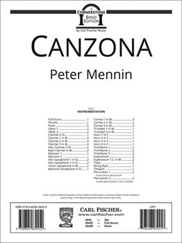 Canzona by Mennin for Full Score