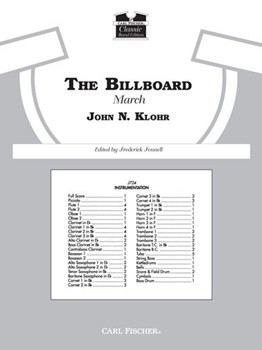 Billboard March by Klohr John N - Fennell Frederick - for Full Score
