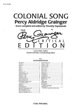 Colonial Song by Grainger Percy Aldridge - Topolewski T - for Full Score