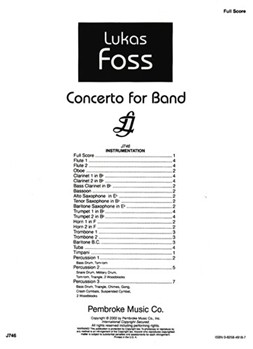 Concerto for Band by Lukas Foss for