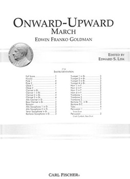 Onward-Upward by Goldman Edwin Franko - Lisk Edward S - for Full Score