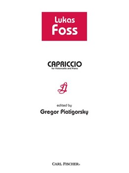 Capriccio by Foss Lukas - Piatigorsky Gregor - for Cello and Piano