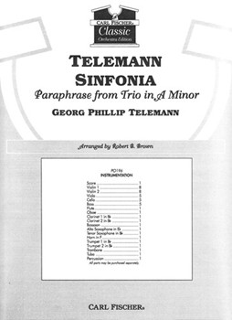 Telemann Sinfonia by Telemann Georg Philipp - Brown Robert - for Full Score