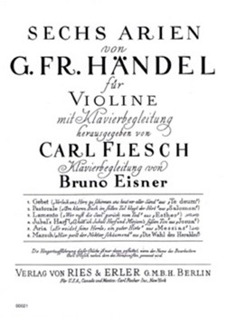 Lamento Aria for Violin and Piano by Handel George Frideric for