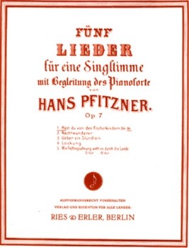 Hast du von den Fischerkindern op. 7 by Pfitzner Hans for
