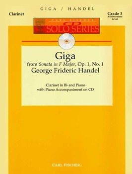 Giga From Sonata In F Major Opus 1 #1 by Handel George Frideric for Bb Clarinet and Piano