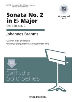 Sonata Opus 120 #2 In E-flat Major by Brahms Johannes for Clarinet Solo