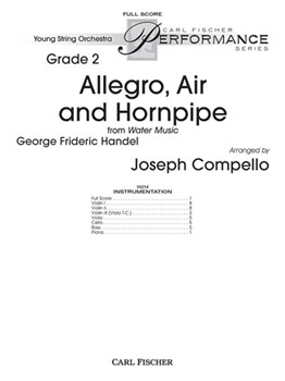 Allegro Air & Hornpipe from Water Music by Handel George Frideric - Compello Joseph - for
