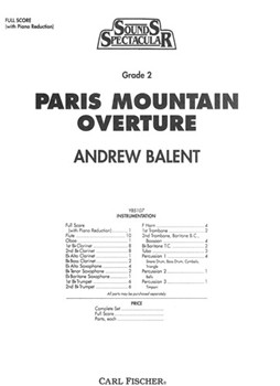 Paris Mountain Overture by Balent Andrew for Full Score