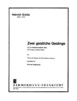 Two Religious Songs by Schutz Heinrich for