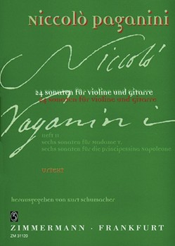 Twenty-four Sonatas Heft II Sechs Sonaten opera V Sechs Sonaten opera VI by Paganini Niccolo for
