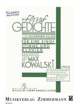 Five poems by Hermann Hesse op. 14 by Kowalski Max for