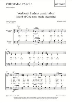 Verbum Patris umanatur (Word of God now made incarnate)Vocal score by Corp Ronald for SATB