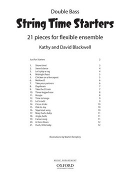 String Time Starters (21 easy pieces for flexible ensemble) by Blackwell Kathy and David for String Bass