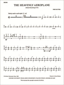 The heavenly aeroplaneDrum part by Rutter John for SATB; Upper Voices - 2 Part