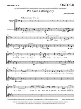 We have a strong cityTrumpet in C part by Rutter John for SATB