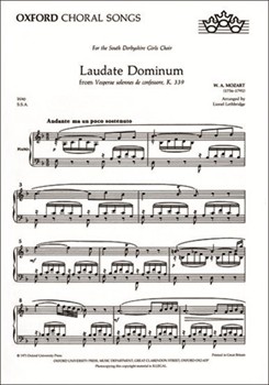 Laudate Dominum by Mozart Wolfgang Amadeus - Lethbridge - for SSA