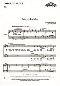 Mary's LullabySSAA vocal score by Rutter John for Upper Voices - 3 Parts or more
