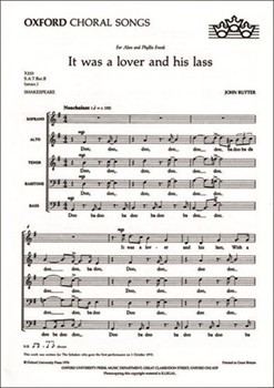 It was a lover and his lass No. 1 of Birthday Madrigals by Rutter John for SATBarB