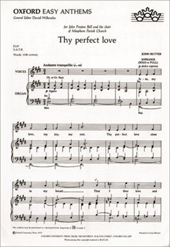 Thy Perfect Love by Rutter John for SATB