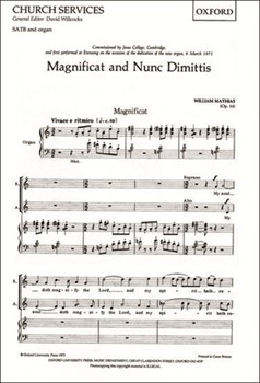 Magnificat and Nunc Dimittis (Op. 53)Vocal score by Mathias William for SATB