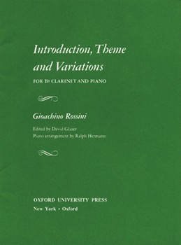 Introduction Theme & Variations by Rossini Gioachino - Glazer David - for Bb Clarinet and Piano