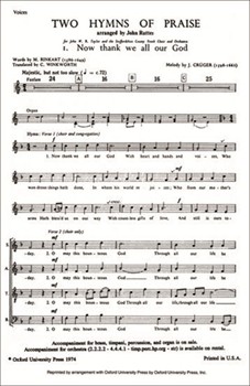 Now thank we all our God No. 1 of Two Hymns of Praise by Rutter John for SATB
