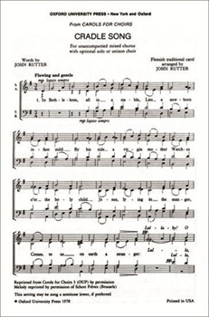 Cradle songVocal score by Rutter John for SATB