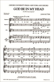 God Be In My Head by Rutter John for SSA a cappella
