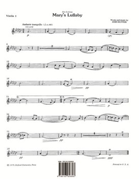 Mary's LullabyViolin 1 by Rutter John for Orch. and Instrumental Carol and Hymn Accompaniments