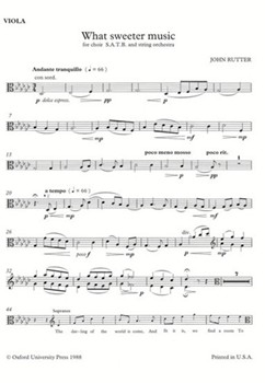 What Sweeter Music by Rutter John for Viola