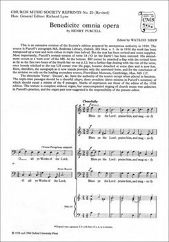 Benedicite omnia operaVocal score by Purcell Henry for SATB