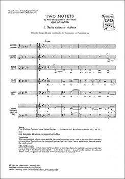 Two MotetsVocal score by Philips Peter for SATB