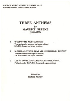 Three AnthemsVocal score by Greene Maurice for SATB