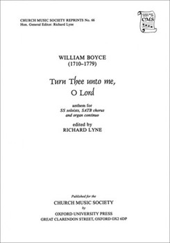 Turn Thee unto me O LordVocal score by Boyce William for SATB