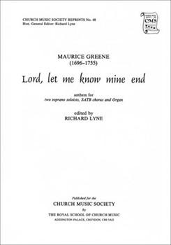 Lord let me know mine endVocal score by Greene Maurice for SATB