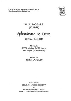Splendente te DeusVocal score by Mozart Wolfgang Amadeus for SATB