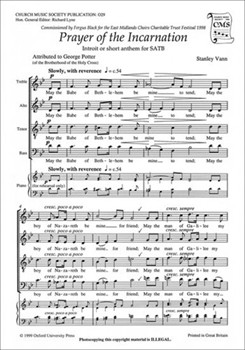 Prayer of the IncarnationVocal score by Vann Stanley for SATB