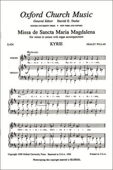 Missa de Sancta Maria Magdalena in DVocal score by Willan Healey for Unison