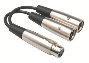 Hosa Y Cable XLR(F)-(2)XLR(M) 6 In.