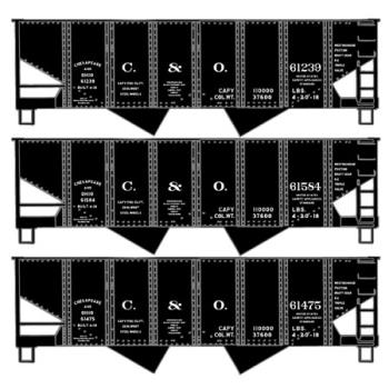 Accurail ACU24314 HO KIT USRA 55-Ton Twin Hopper, C&O (3)