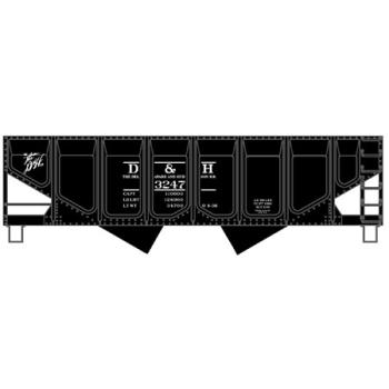 Accurail ACU28081 HO KIT 55-Ton Panel Side Twin Hopper, D&H