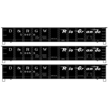 Accurail ACU8047 HO KIT 41' Steel Gondola, D&RGW (3)