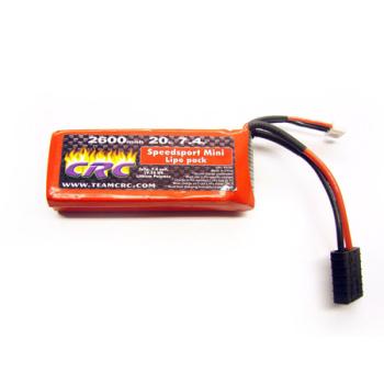 Calandra Racing CLN3726 7.4V 2600MAH 2S 20C Mini Lipo:TRA Connector