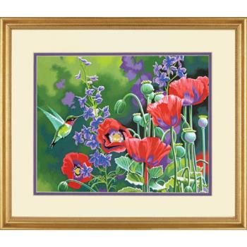 DIMENSIONS DMS7391443 Hummingbird and Poppies 14" x 11"